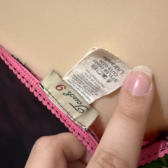 Rare 2000’s Touch 9 Pink Dress with Black Sheer Overlay and Bow - Picture 6 of 6